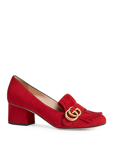 gucci marmont red suede shoes|Gucci Marmont black suede shoes.